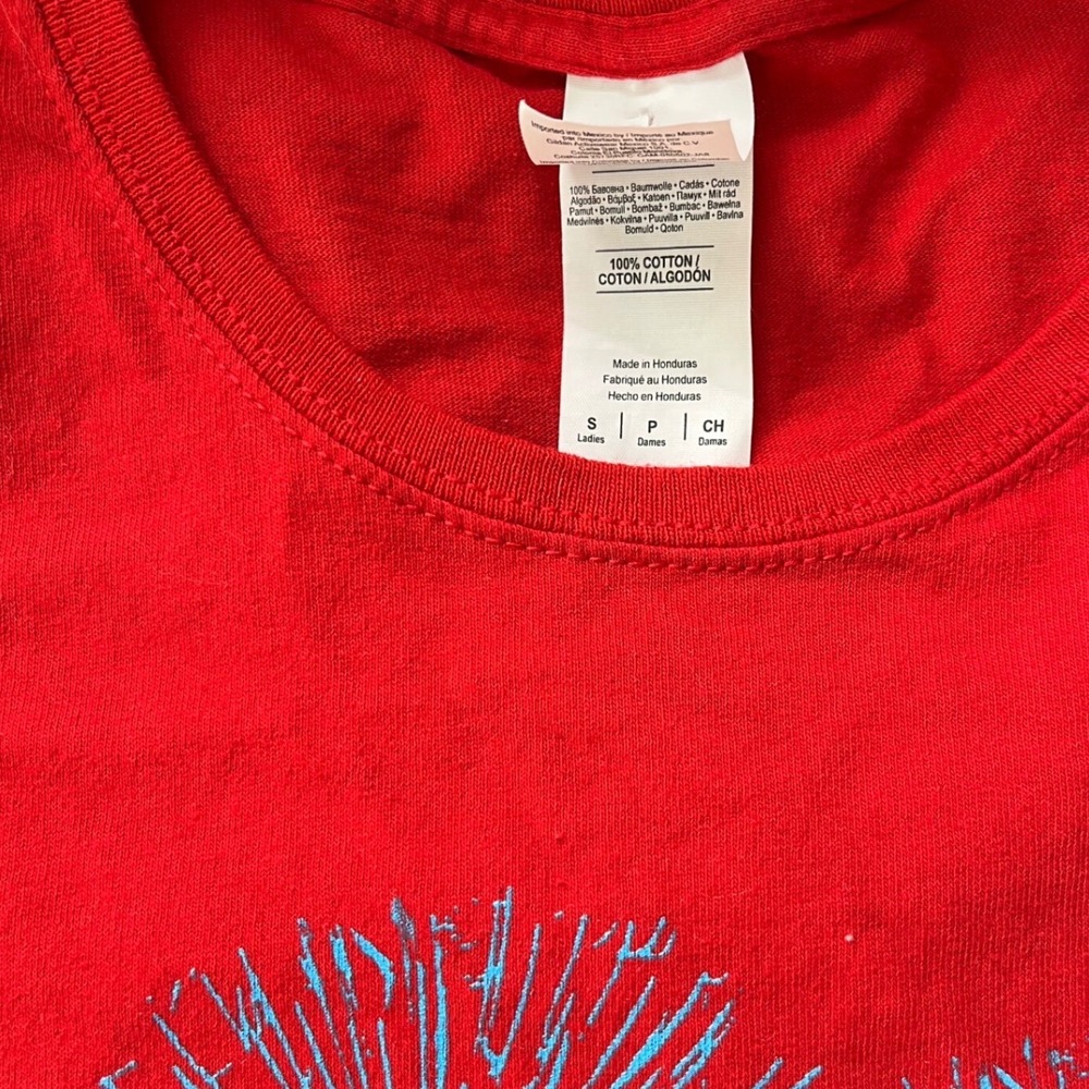 Gildan Red USA Flag Fireworks Graphic T-Shirt Kids Small Patriotic 4th of July - Picture 3 of 5